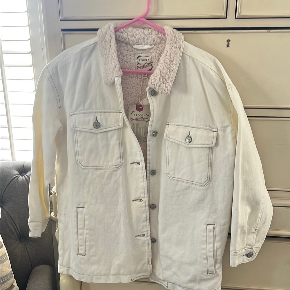 White Sherpa-Lined Jacket